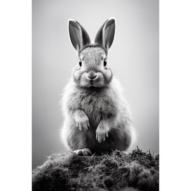 Black and White Rabbit Canvas
